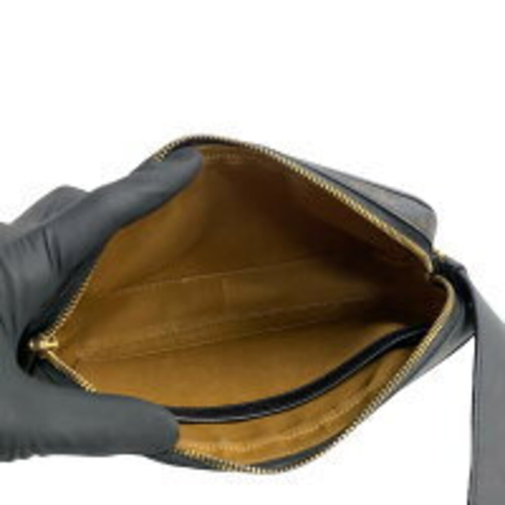 Celine Triomphe Messenger Bag Leather Shoulder Pochette Black - Picture 8 of 8